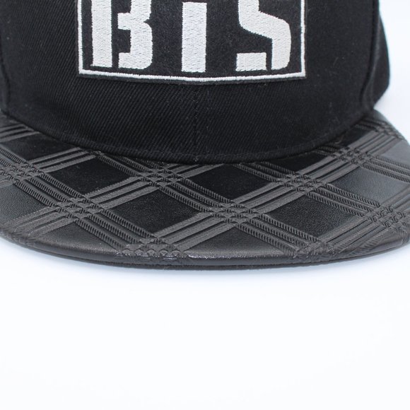 BTS Faux-Leather Bill Snapback Hat - Picture 3 of 6